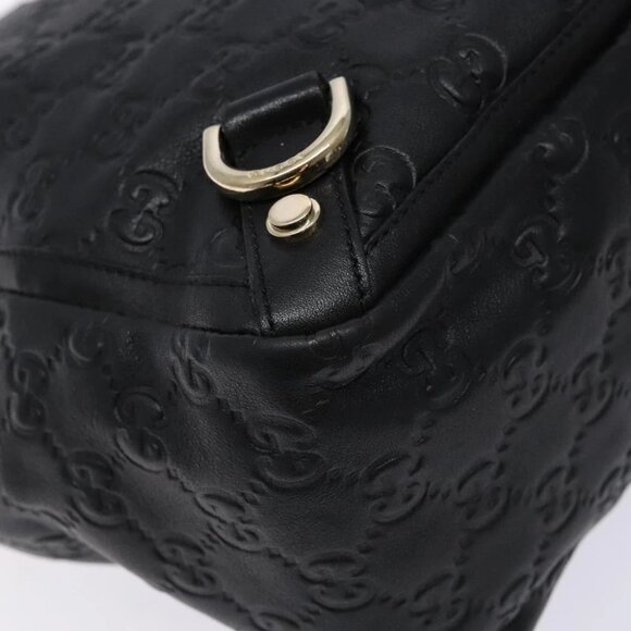 GUCCI GG Canvas Guccissima Tote Bag Leather Black Gold - Picture 9 of 15